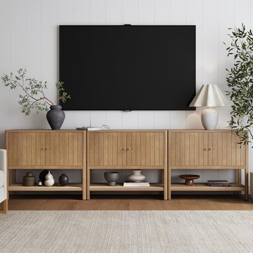 Meads Mid Century Modern Cabinet or TV Stand with Doors (3 Count)