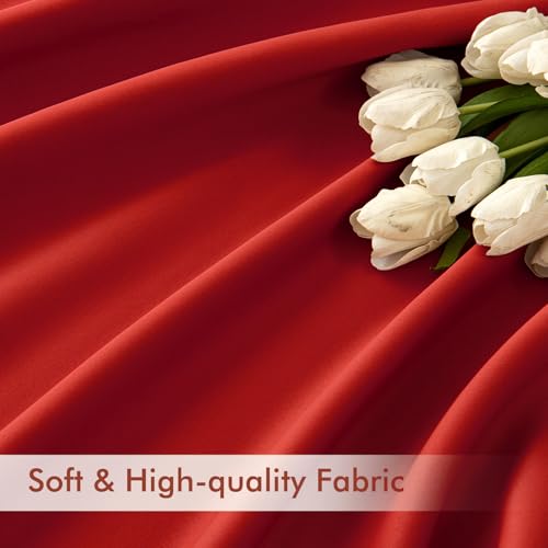 Christmas Red Back Tab Blackout Curtains 52x96 Inch Long 2 Panels (2 Count)