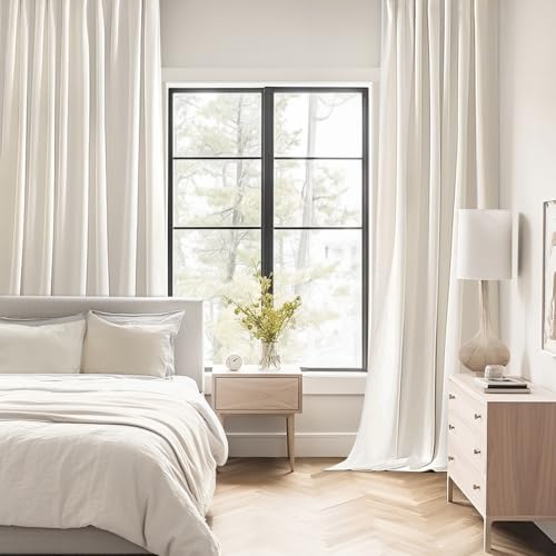 Ivory Back Tab Blackout Curtains 52x84 Inch Length 2 Panels Set (2 Count)