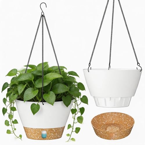 2 Pack 10 Inch Hanging Planters for Indoor Plants (72 Count)