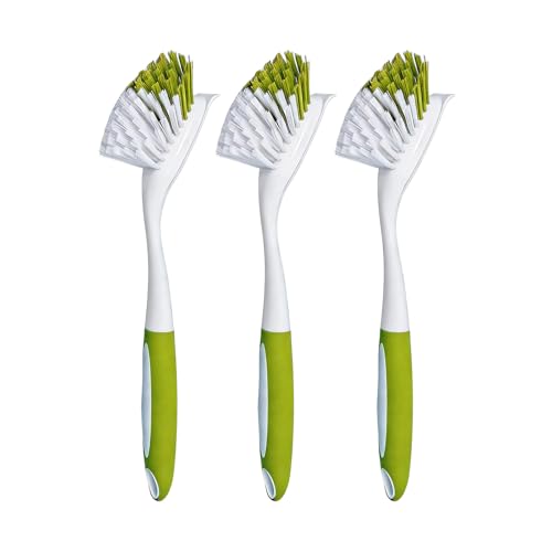 Dish Brush Scrub Brush with Handle (3 Count)