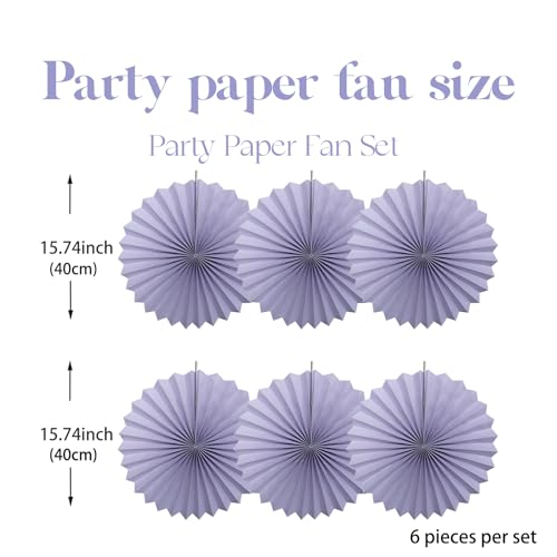 Purple Party Decorations DIY Purple Paper Fans Hanging Decoration 16in DIY