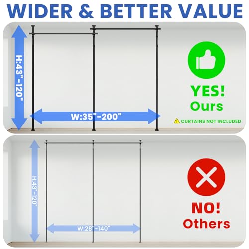 Room Divider No Drill Tension Curtain Rods Wall Divider for Room Separation