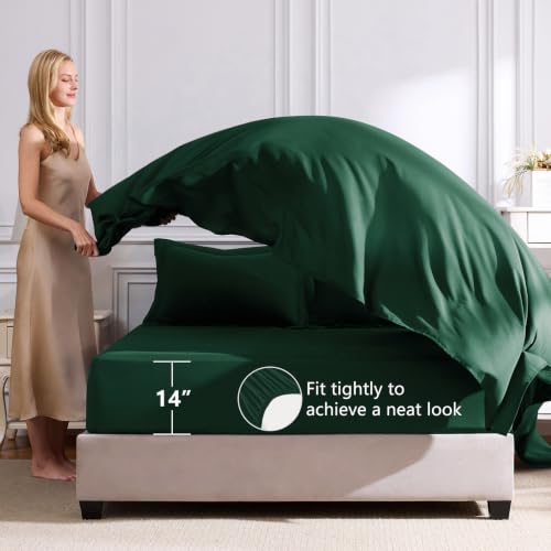 King Comforter Set 102"x90" Emerald Green