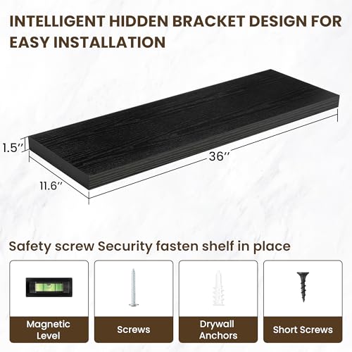 36 Inch Floating Shelves (2 Count)