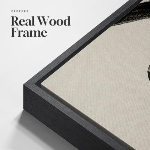 Large Framed Black and White Abstract Wall Art for Living Room (3 Count)
