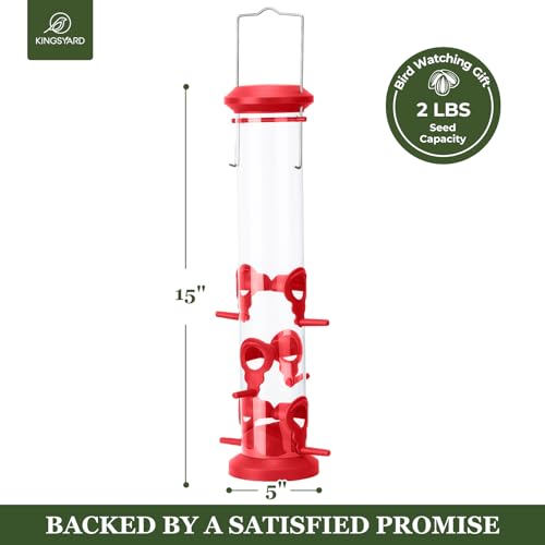 2 Pack Tube Bird Feeders for Outdoors Hanging