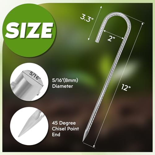 12 inches Tent Stakes Heavy Duty 12 (12 Count)