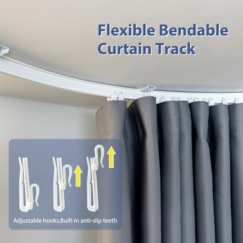 Room Divider Ceiling Mounted Curtains Track Sets Extra Wide Blackout Curtain Flexible Tracks for Bedroom Privacy Partition Separator