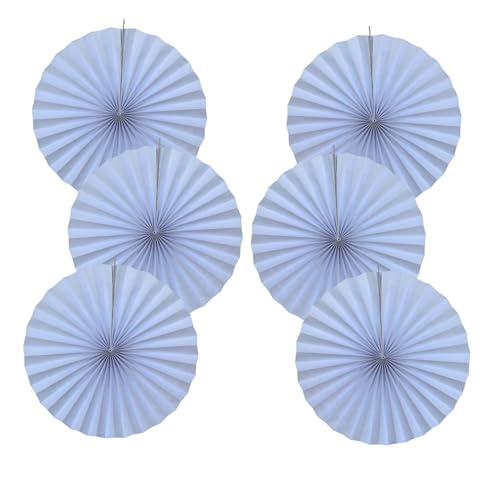 White Party Decorations White Hanging Paper Fans DIY Set 16inch