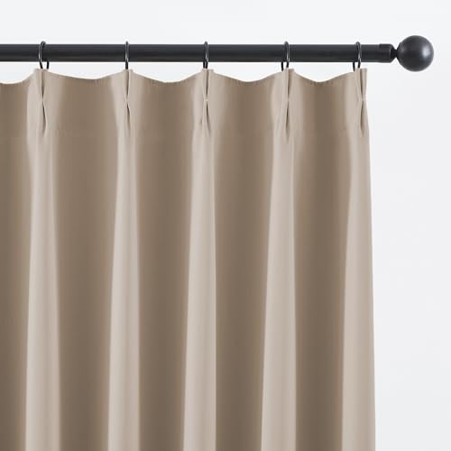 Taupe Blackout Pinch Pleated Curtains 95 Inches Long (2 Count)