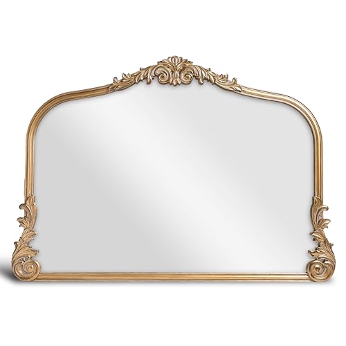 English Estate Carved Arch Wood Wall Mirror