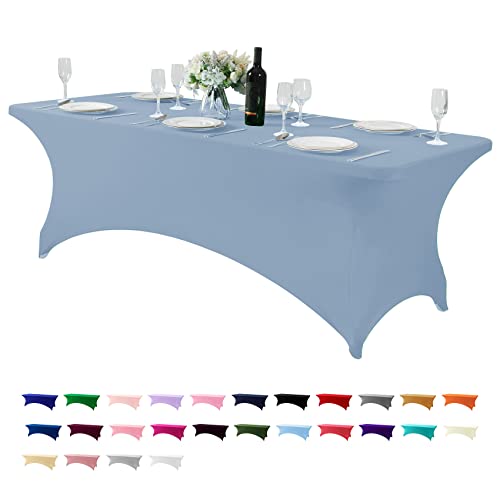 Spandex Table Cover for 8FT or 4ft or 6ft Table Universal Fitted Stretch Tablecloth for Party