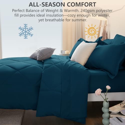Full Comforter Set 82"x86" Lyons Blue