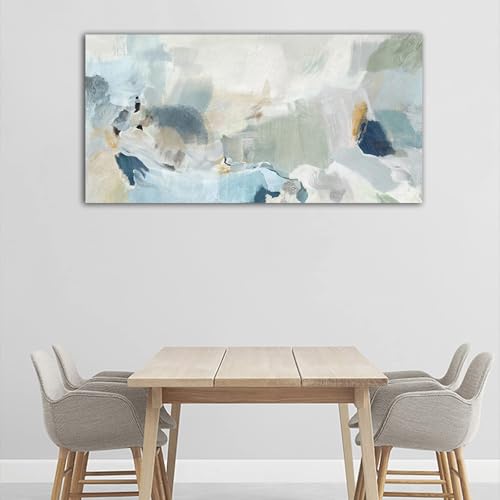 Abstract Canvas Wall Art Teal Abstract Pictures Canvas Painting Modern Bluish Green Canvas Prints Turquoise Artwork Wall Decor for Living Room Bedroom Home Office Wall Decoration 29" x 58"
