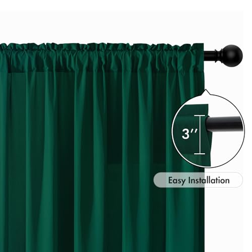 Hunter Green Privacy Sheer Curtains 2 Panels 42W x 84L (2 Count)
