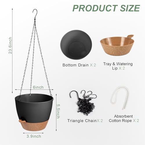 Hanging Planters for Indoor Outdoor Plants (2 Count)
