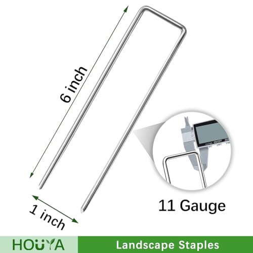500 Pack Landscape Staples 6 Inch 11 Gauge Garden Stakes (550 Count)