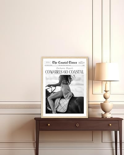 12x16in Cowgirls Go Coastal Unframed Newspaper Wall Art