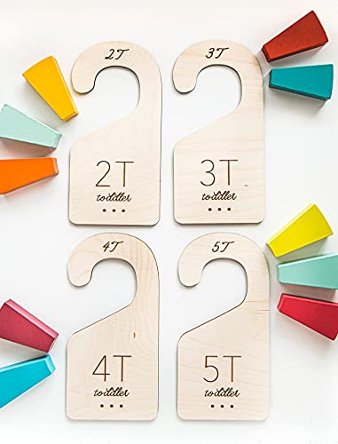 Loft Toddler Closet Dividers Durable Birch Kids Closet Organizer Timeless Etched Design for 2T (4 Count)