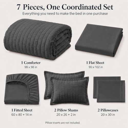 Oversized Queen Seersucker Comforter Set