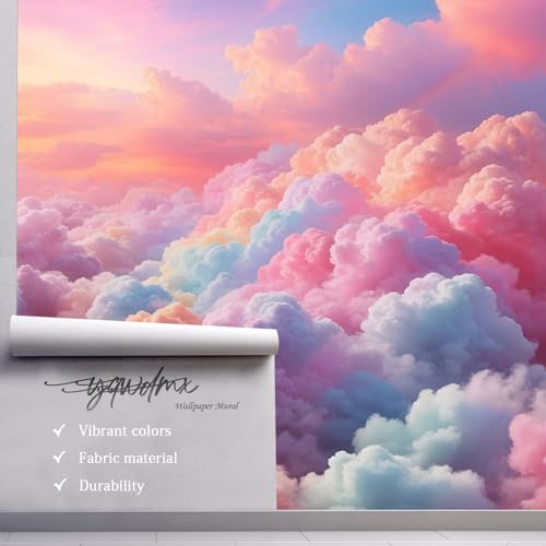 Colorful Cloud Nursery Wallpaper XT23 L 180" x 115"