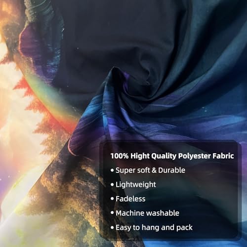 Blacklight Rainbow Waterfall Tapestry 79"x59" UV Reactive Trippy Wall Hanging Rainbow Aesthetic Waterfall Wall Posters Bedroom Spiritual Room Decor