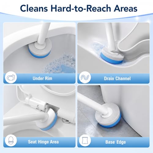Disposable Toilet Brush with 48 Refills and Replaceable Scrubber Heads