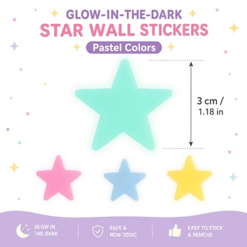 100Pcs Glow in The Dark Stars Wall Stickers