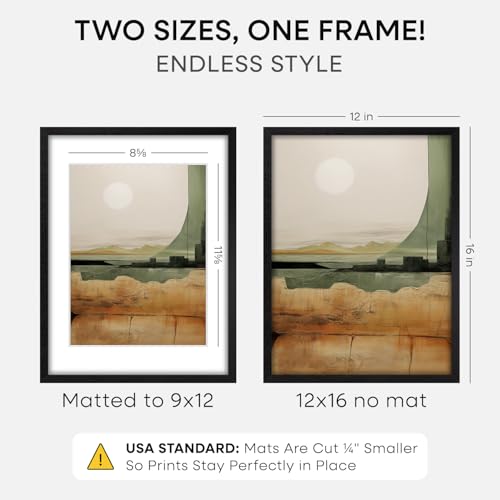 12x16 Black Oak Picture Frame