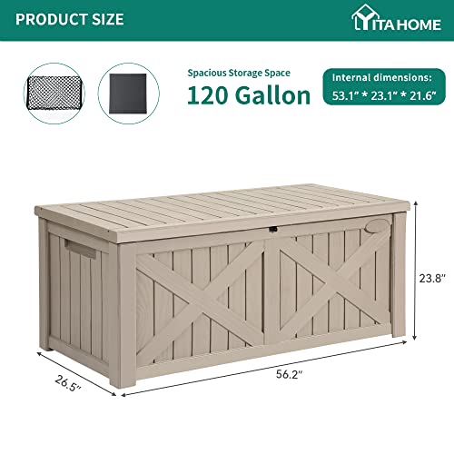 150 Gallon Large Outdoor Storage Box with X