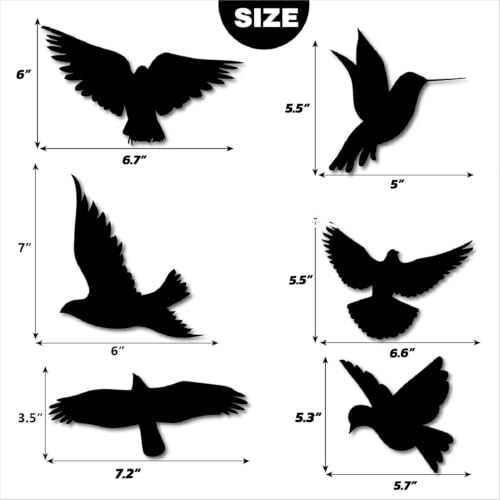 Anti Collision Large Black Bird Shape Window Clings (16 Count)