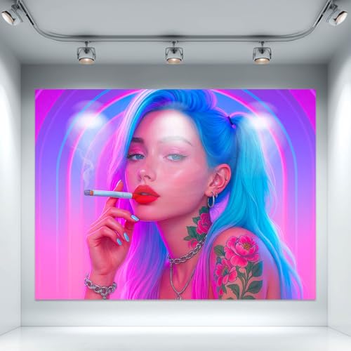 Black Light Tapestry 78x59 Inch Emo Y2K Room Decor