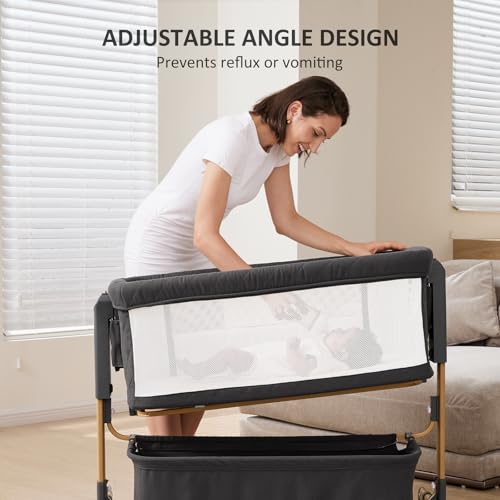 3-in-1 Baby Bassinet, Bedside Sleeper & Rocking Bassinet for Newborn