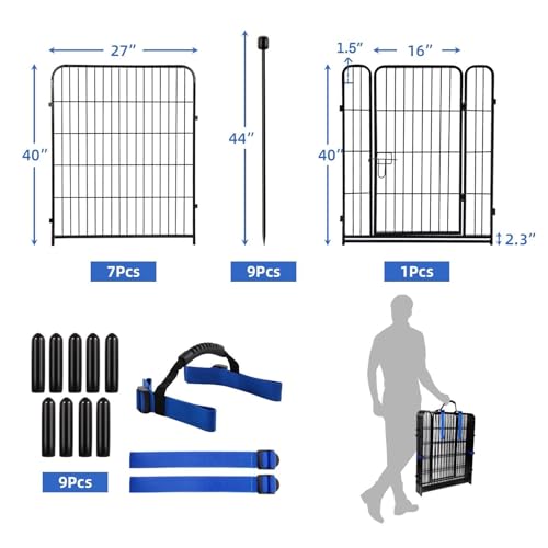 Tall Garden Fence with Gate (59.94 Sq Ft)