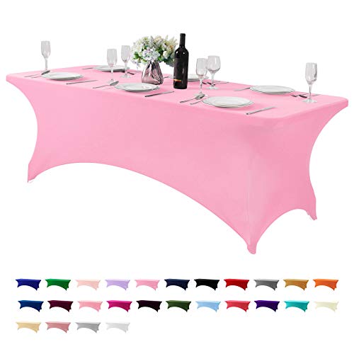 Spandex Table Cover for 8FT or 4ft or 6ft Table Universal Fitted Stretch Tablecloth for Party