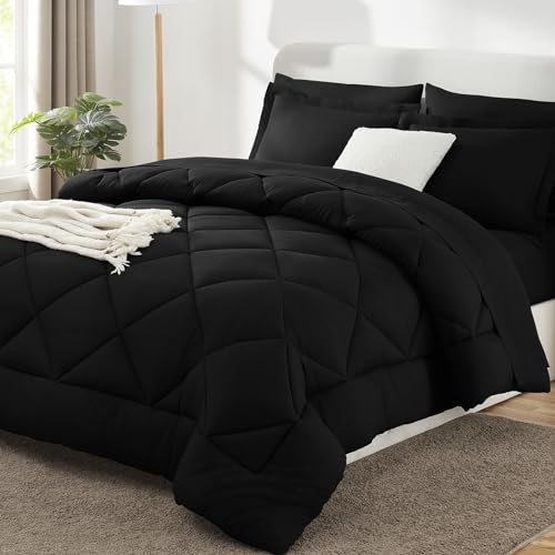 Full Comforter Set 82"x86" Black