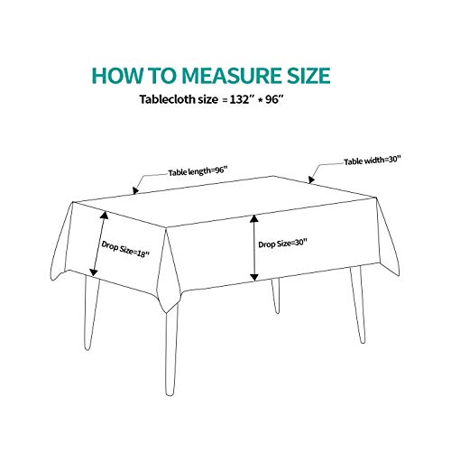 90x132 Inch Tablecloth for 6 Foot Rectangle Tables