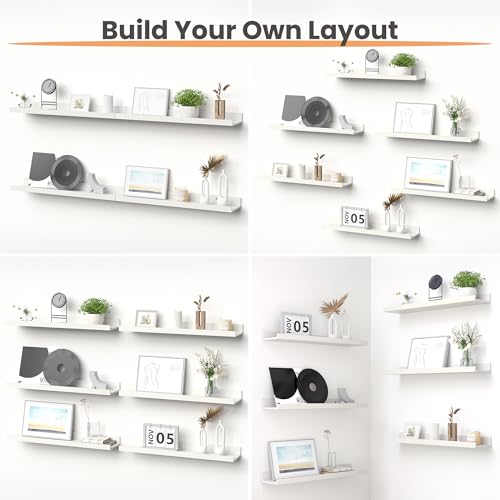 Floating Shelves for Wall Decor and Storage (6 Count)
