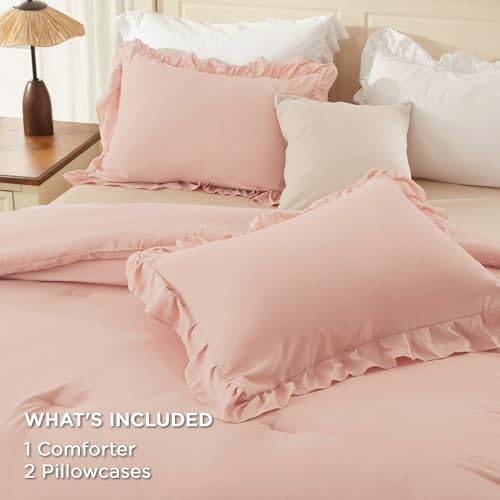 Blush Ruffle Full Size Comforter Set