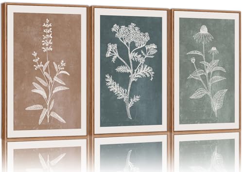 Neutral Botanical Framed Canvas Wall Art Set (3 Count)