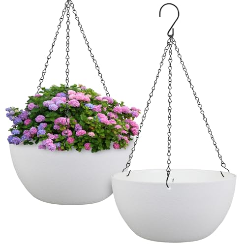 12 inch Large Hanging Planters for Indoor Outdoor Plants (2 Count)
