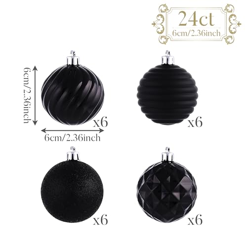 24ct Christmas Ornaments Tree Decorations Set 2.36 Inch (24 Count)