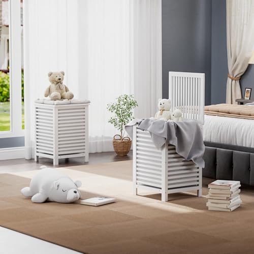 Double Laundry Hamper with Lid