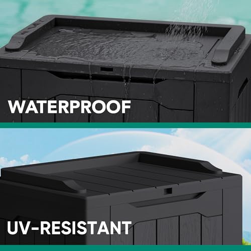 30 Gallon Resin Deck Box 2 Pack Outdoor Indoor Waterproof Storage Box for Patio Furniture Pool Accessories Storage for Cushion Garden Tools