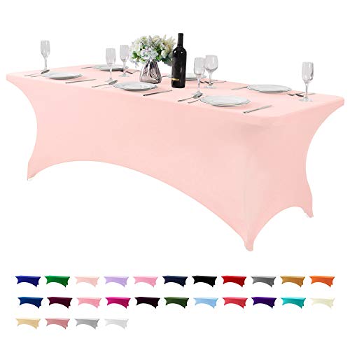 Spandex Table Cover for 8FT or 4ft or 6ft Table Universal Fitted Stretch Tablecloth for Party