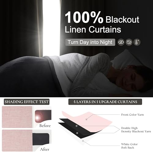 Baby Pink Modern Pinch Pleated Curtains & Drapes 84 Inch Length 2 Panels Set for Living Room (2 Count)