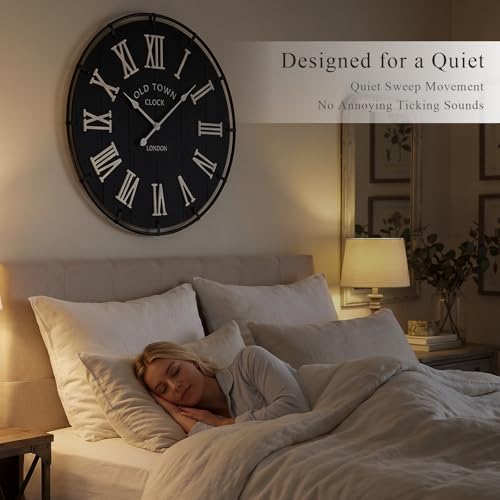 Inch Large Black Wall Clock