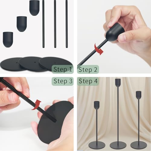 18 Pcs Black Candle Holders Set (18 Count)