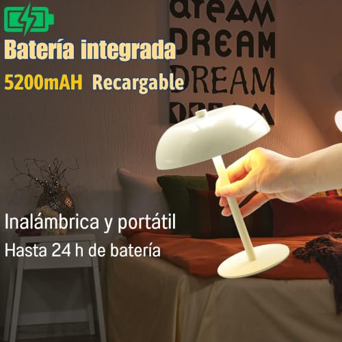 Cordless LED Mushroom Table Lamp